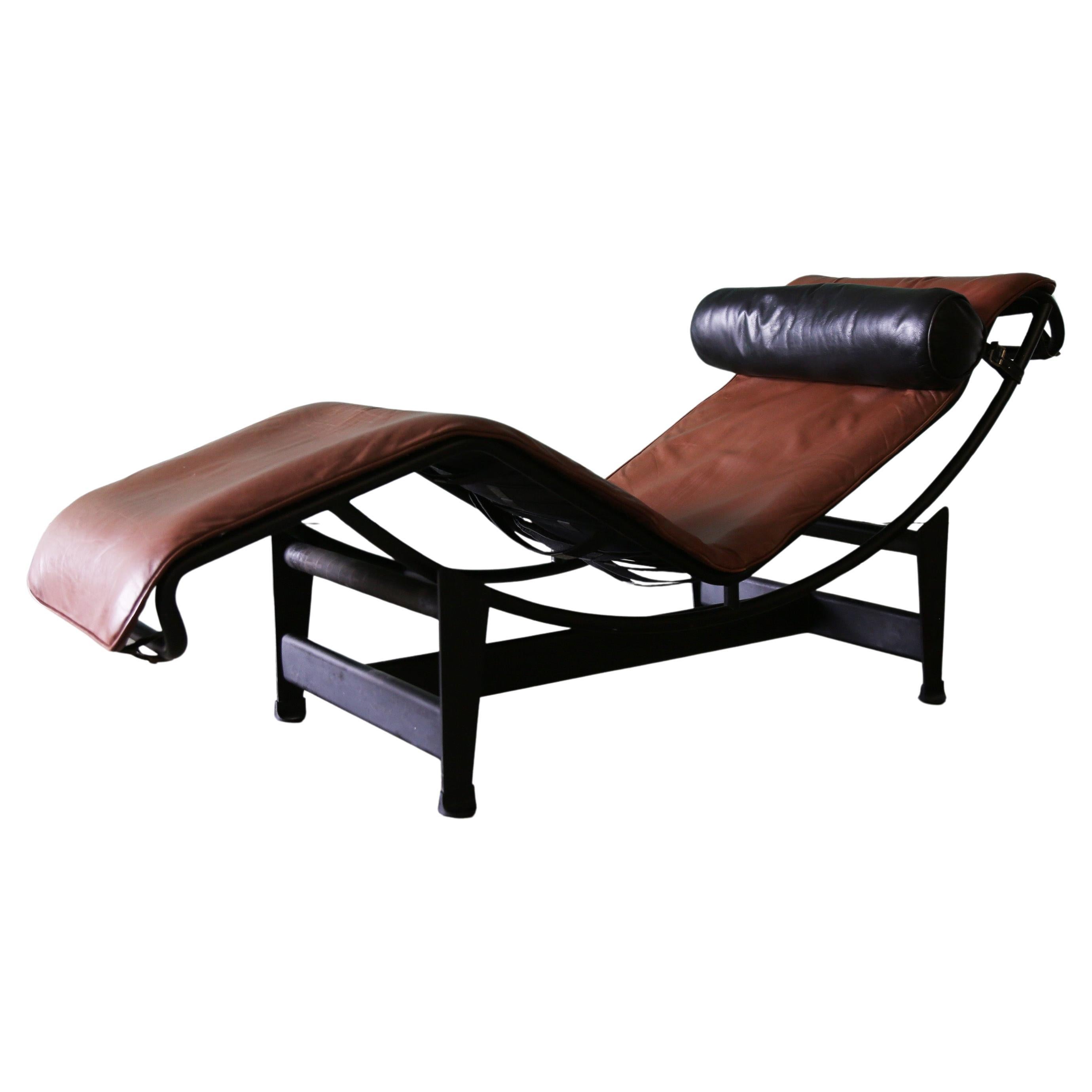 1980er Cassina LC4 Chaise Lounge Chair Bauhaus Perriand Le Corbusier Jeanneret