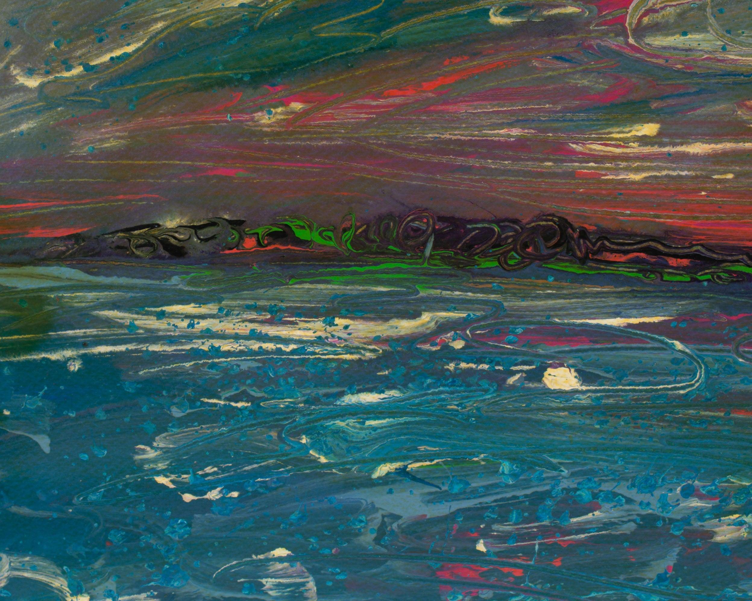 Pintura acrílica abstracta sobre papel 