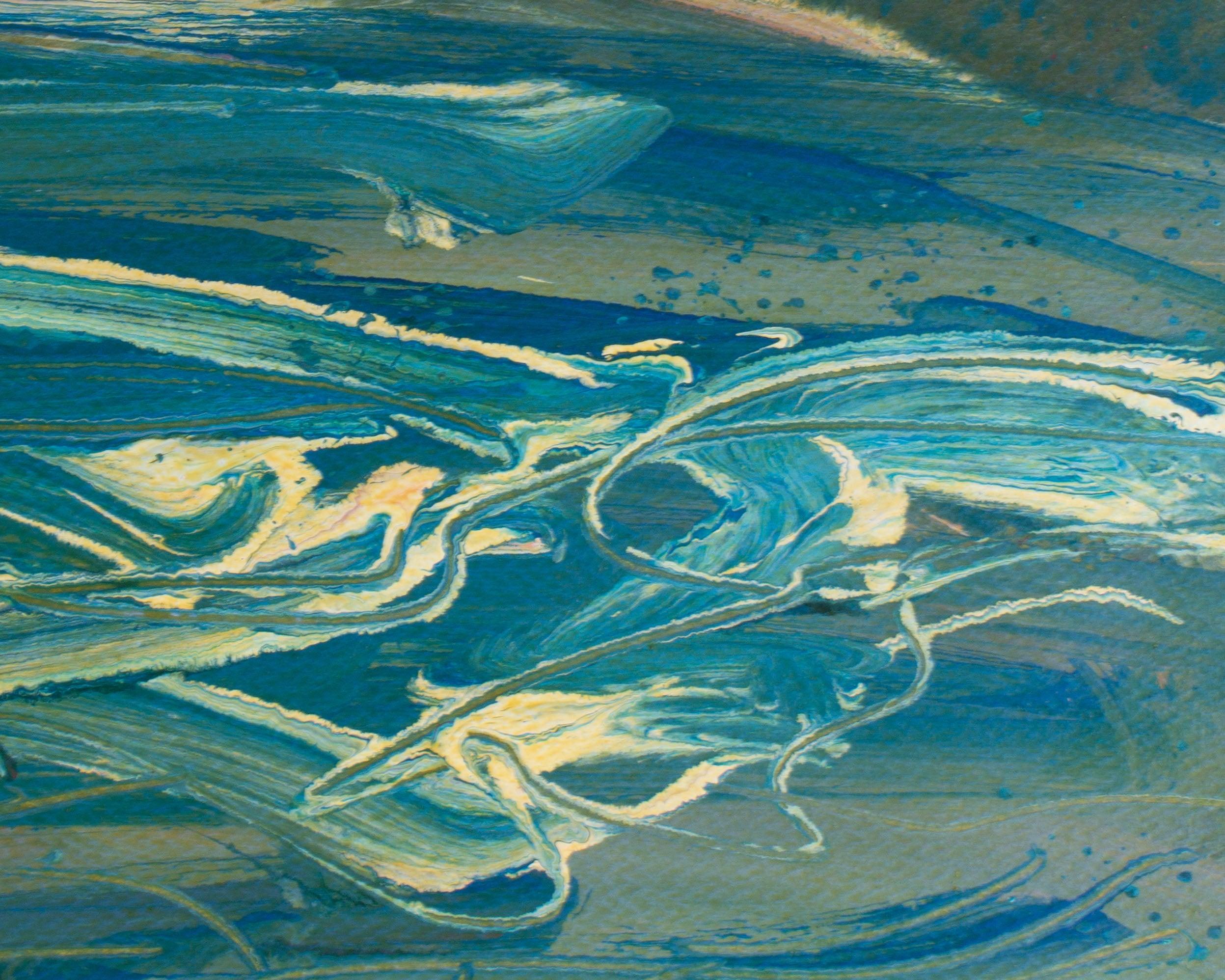 Pintura acrílica abstracta sobre papel 