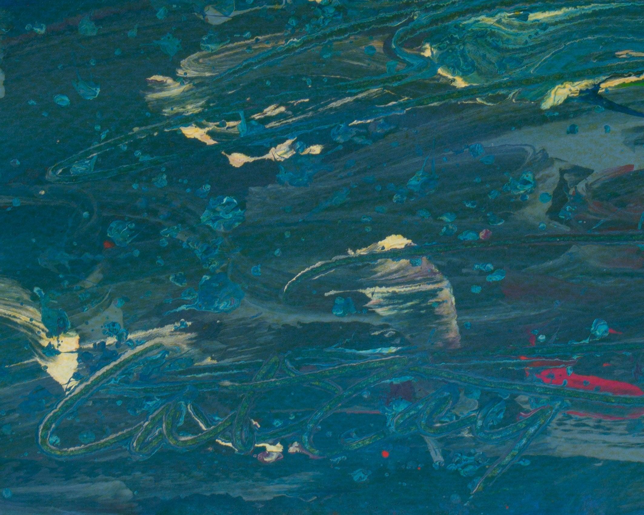 Pintura acrílica abstracta sobre papel 