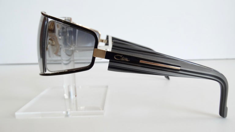 Gray Cazal 1980s Shield Sunglasses 