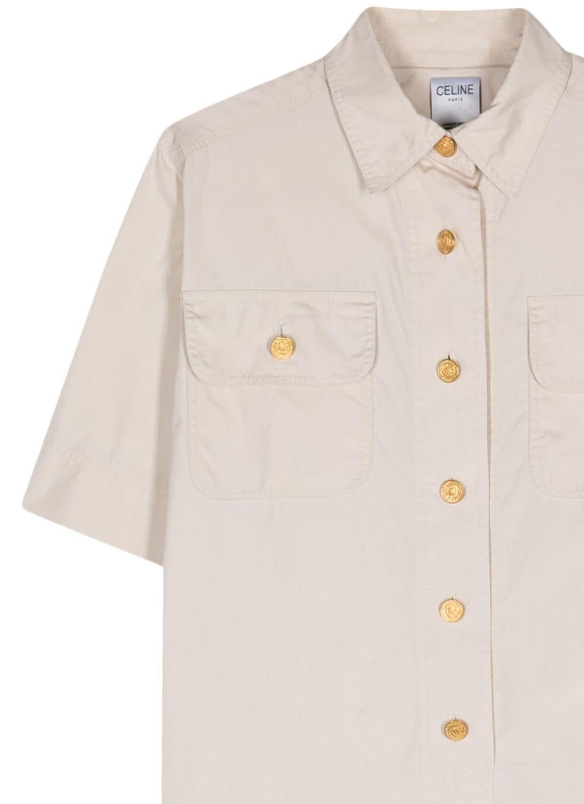 Beige 1980s Celine Camel Cotton Safari Dress For Sale