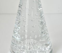 1980s Cenedese Italian Pair of Vintage Crystal Murano Glass Obelisks Sculptures