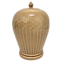 Barattolo in ceramica a forma di fiore astratto del 1980