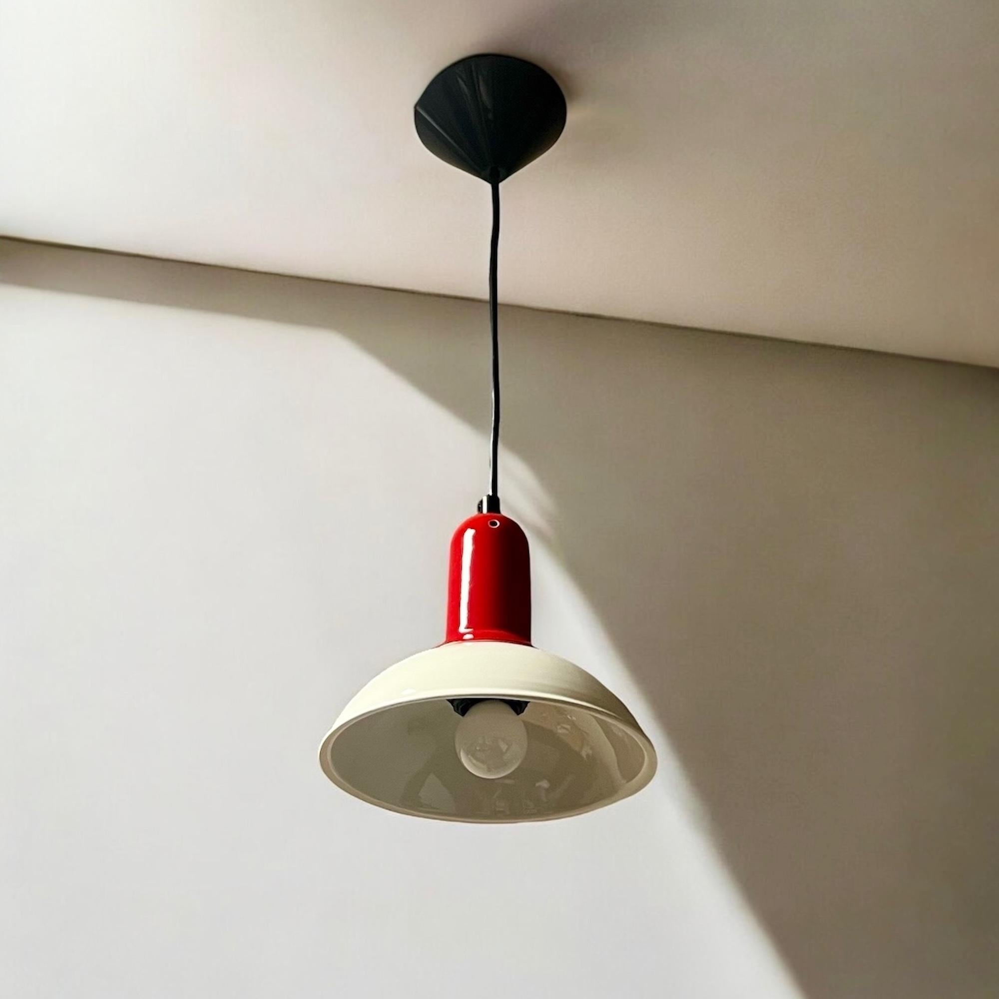 1980s Ceramic Hanging Lamp Imago Italy - Vintage Elegance New Old Stock For Sale 4