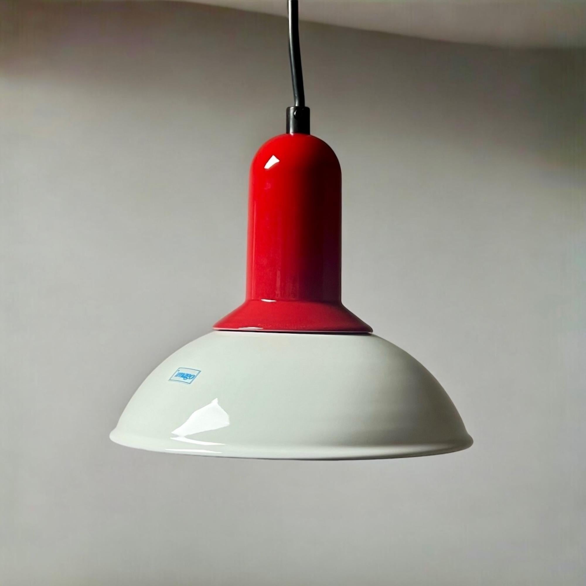 Italian 1980s Ceramic Hanging Lamp Imago Italy - Vintage Elegance New Old Stock For Sale