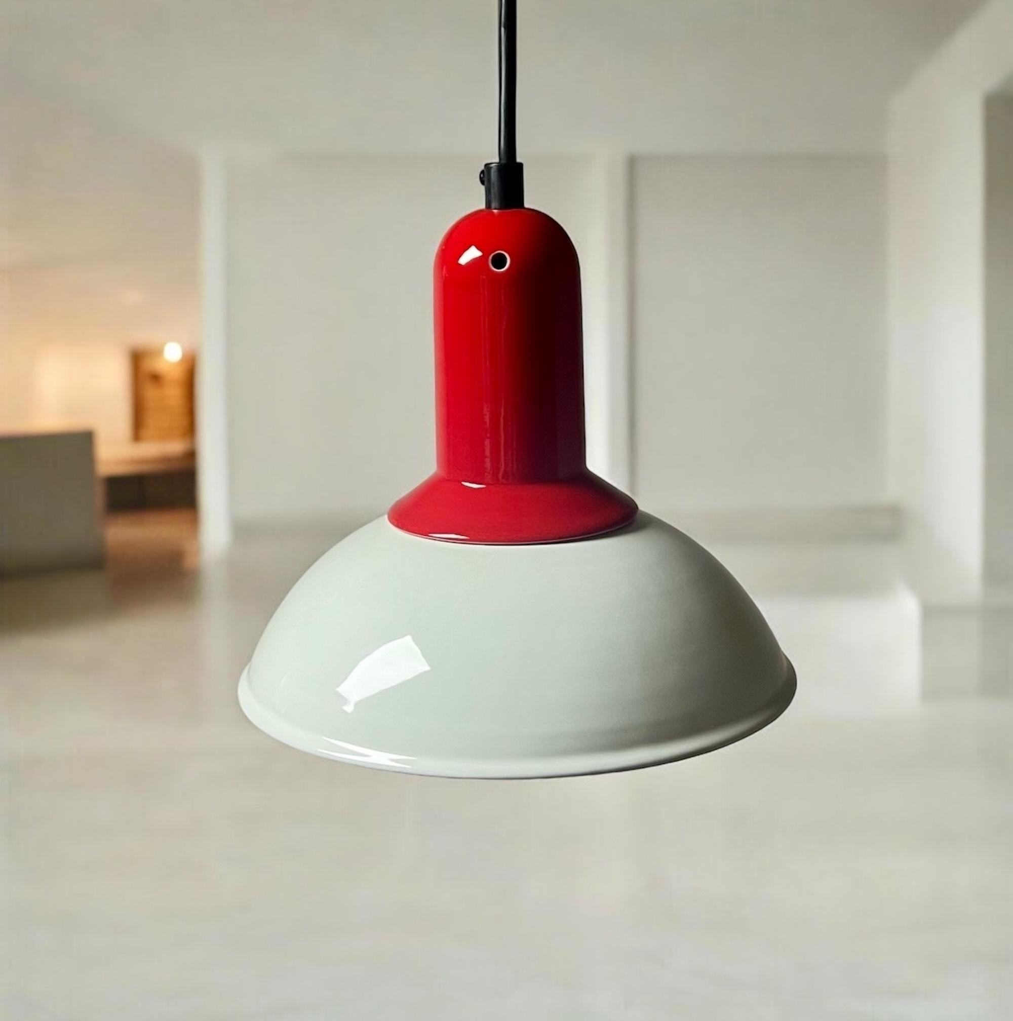 1980s Ceramic Hanging Lamp Imago Italy - Vintage Elegance New Old Stock In Excellent Condition For Sale In San Benedetto Del Tronto, IT