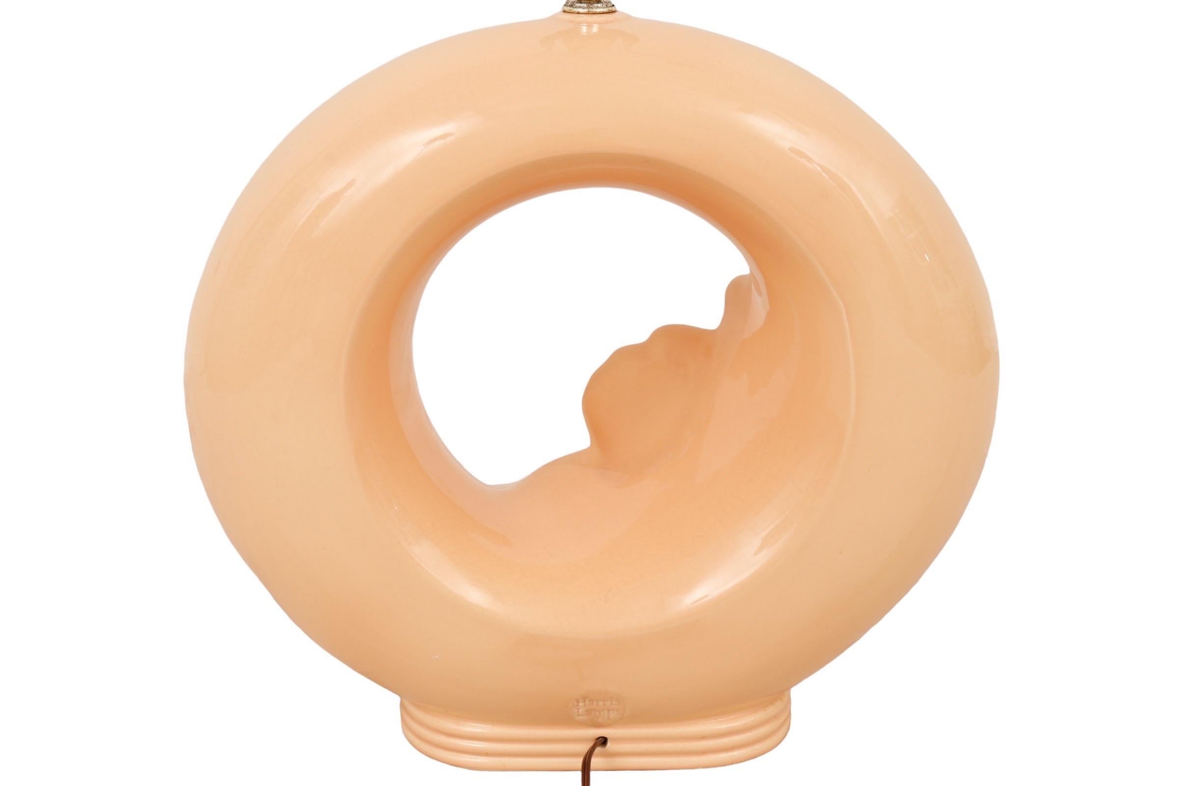 Fin du 20e siècle Lampe de table à rosace en céramique des années 1980 en vente