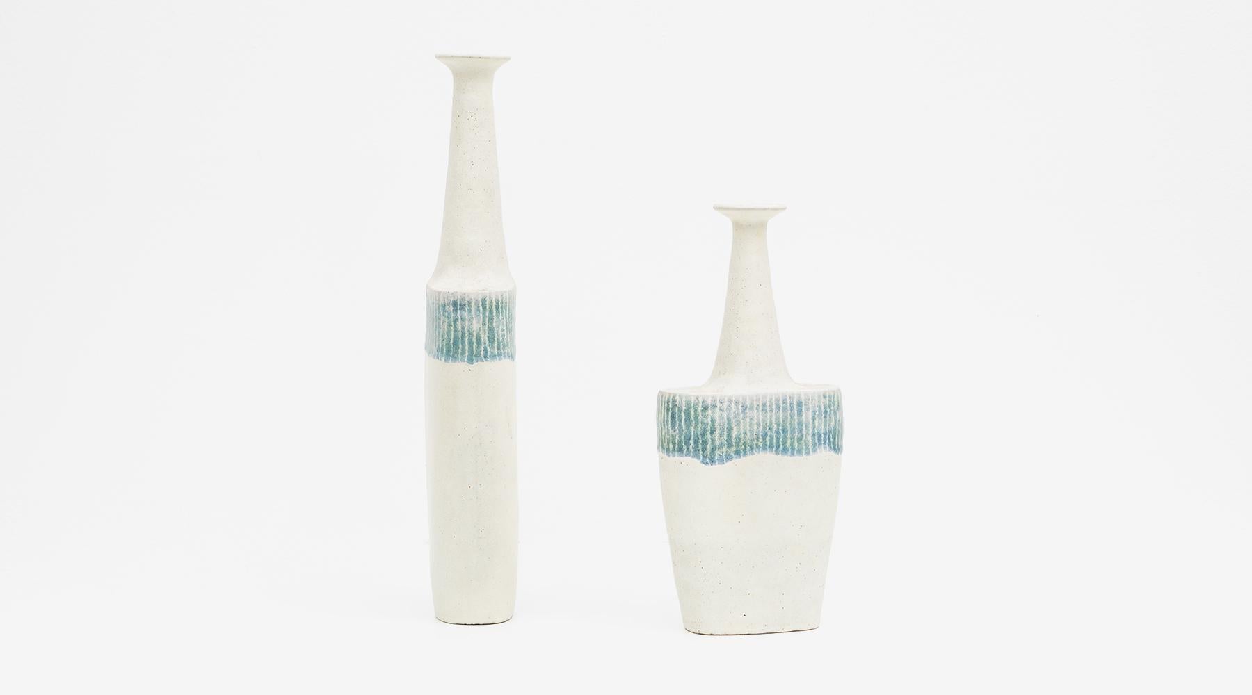 Modern 1980s Ceramic Set of Two Vases by Bruno Gambone 'b'