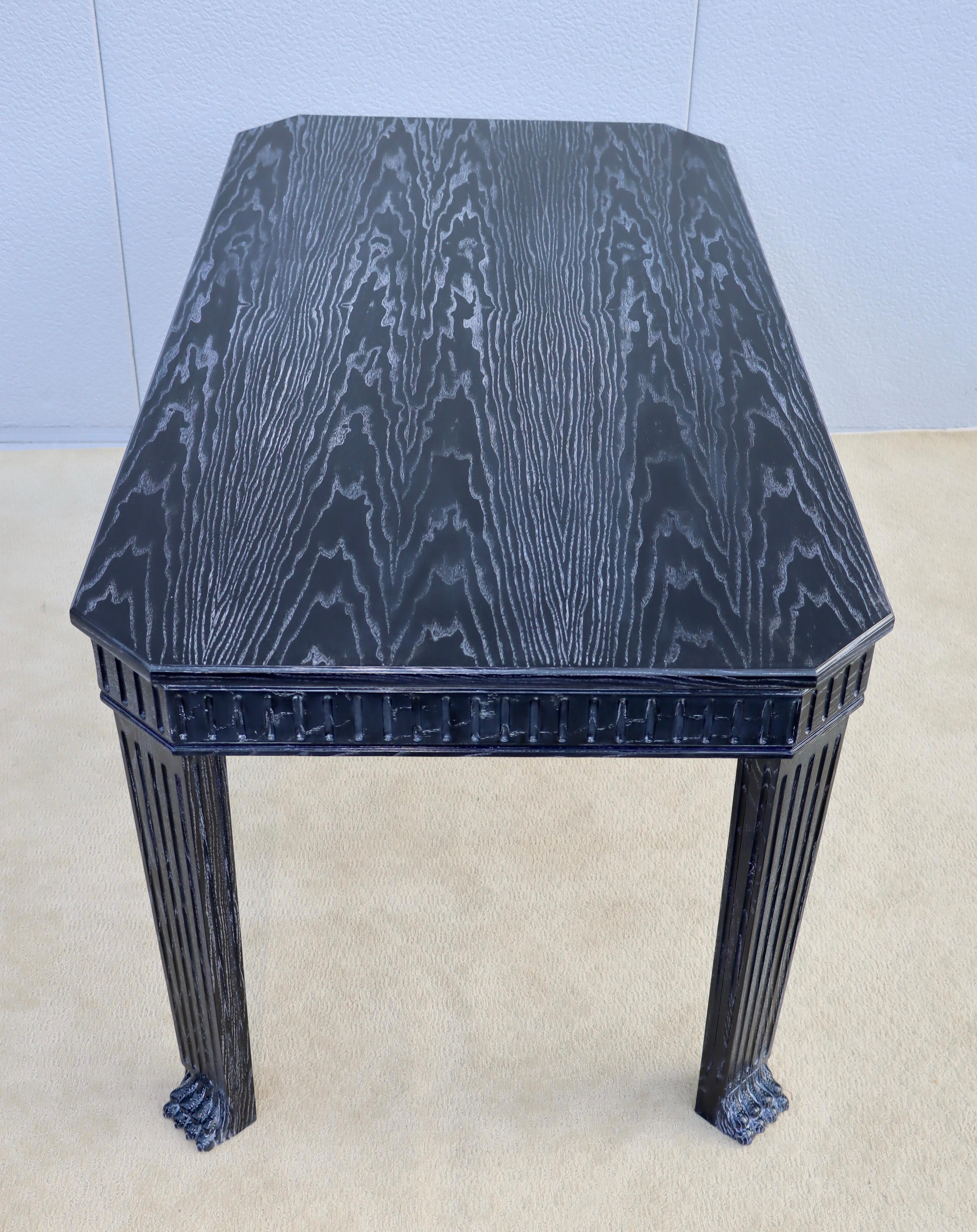 1980's Cerused Oak Three Drawer Desk For Sale 9