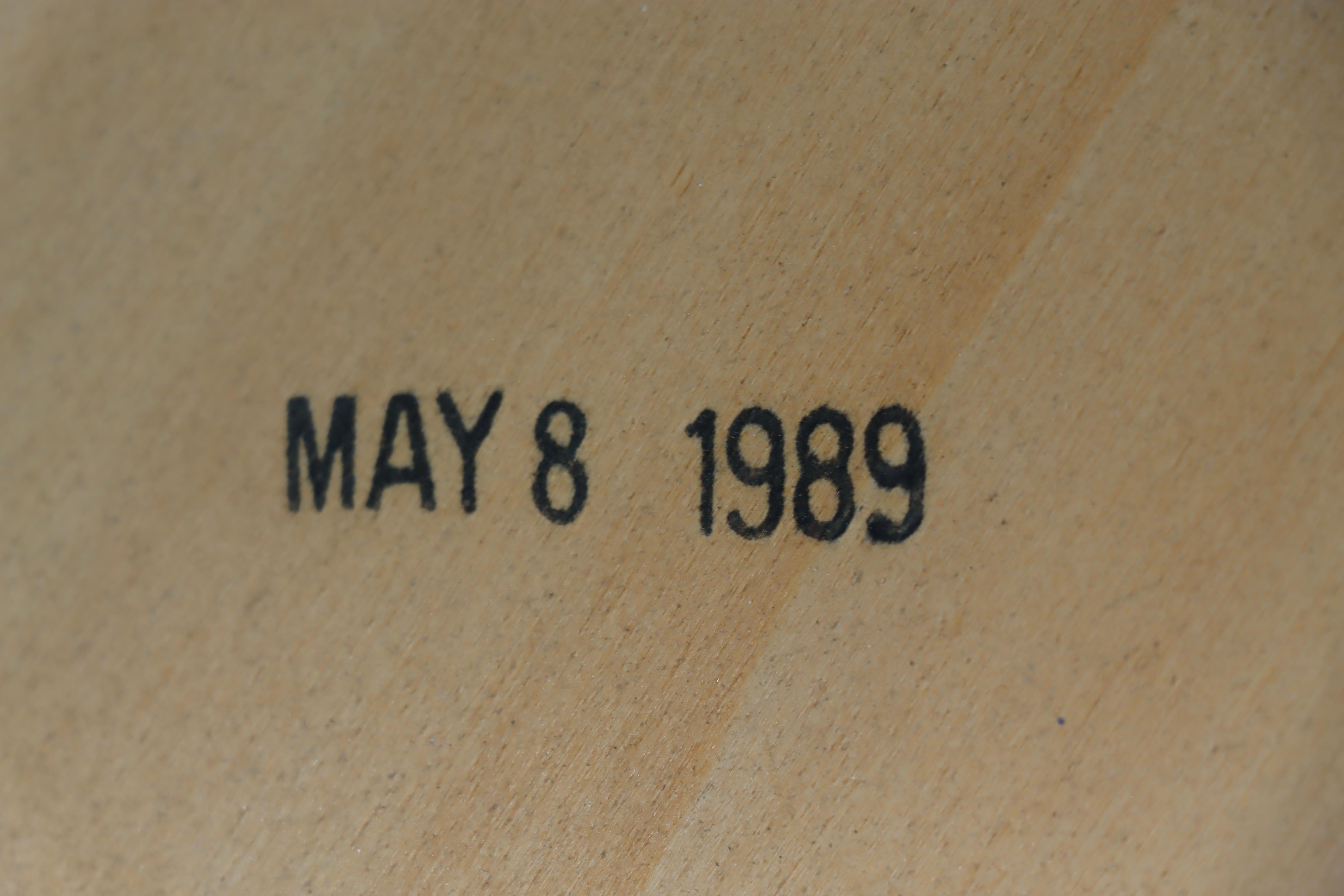 1980's Cerused Oak Three Drawer Desk For Sale 14