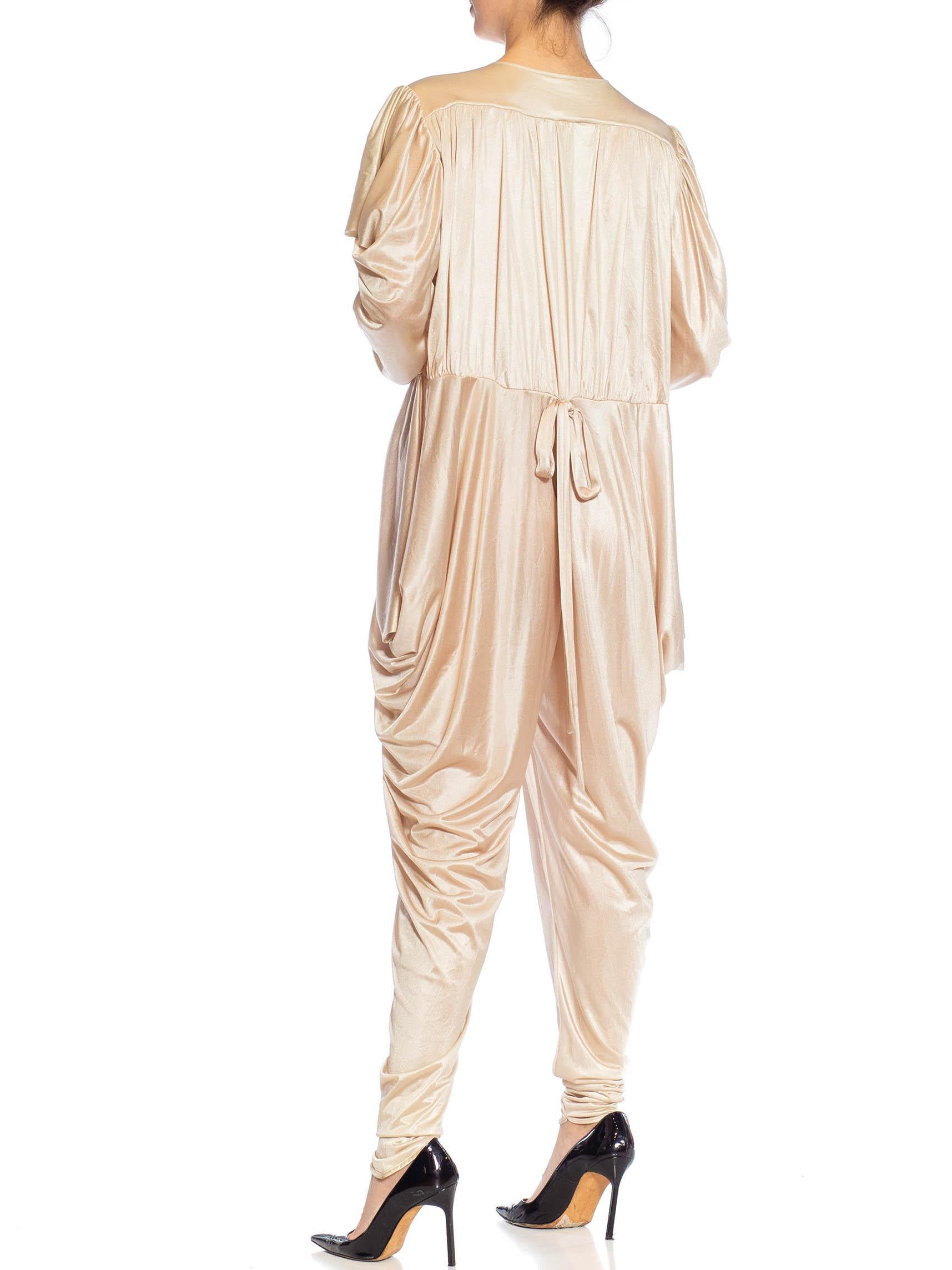 Women's 1980s Champagne Jumpsuit with Harem Pant For Sale