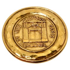 1980s Chanel 31 Rue Cambon Gold Plated Brooch