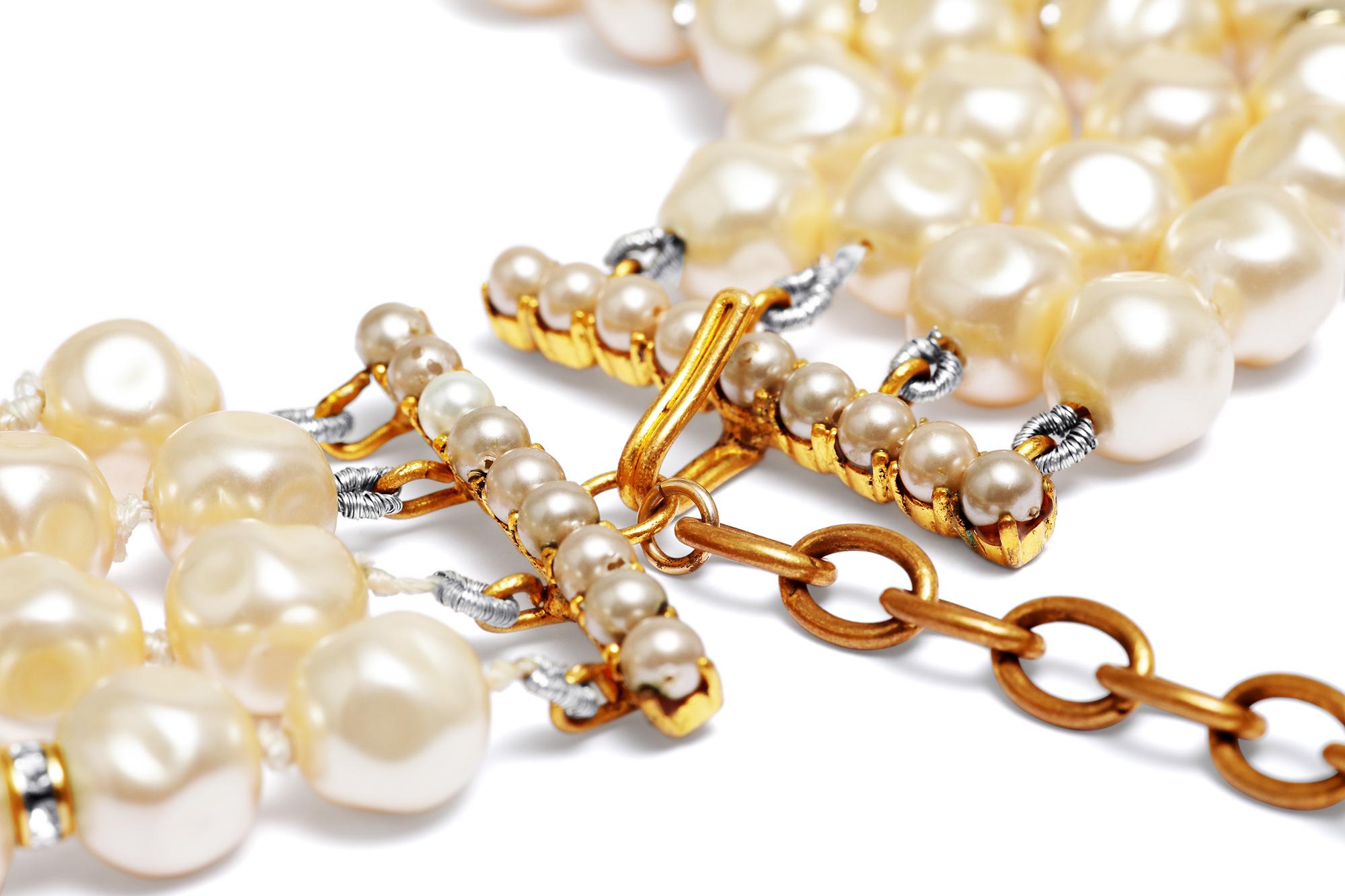 chanel multi strand pearl necklace