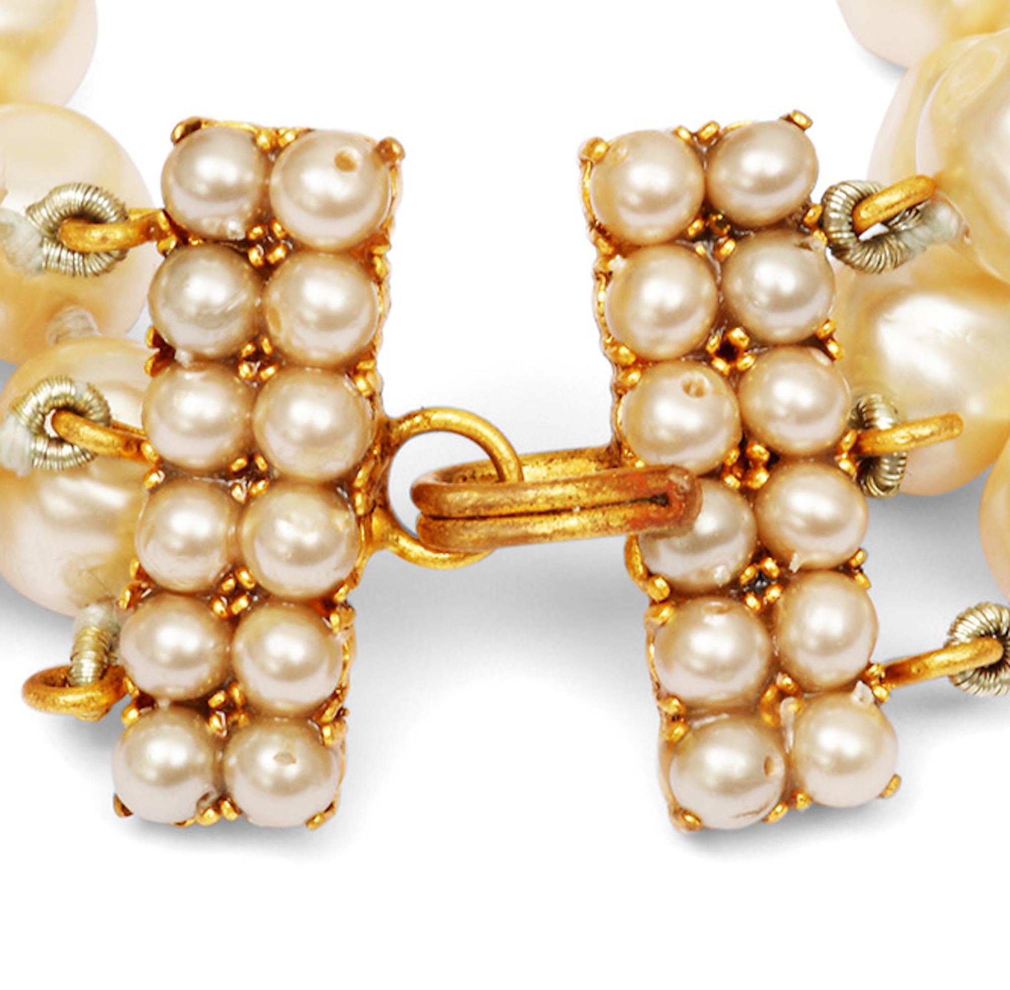 Women's 1980s Chanel Baroque Pearl Multi Strand Necklace