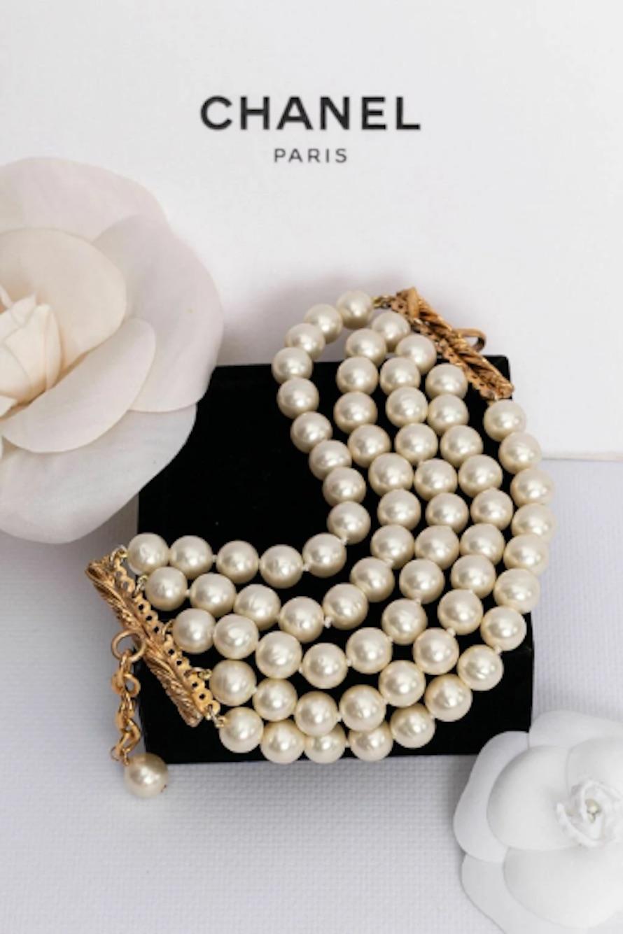 1980s Chanel Baroque Pearl Multi Strand Necklace 2
