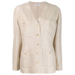 1980s Chanel Beige Linen Jacket
