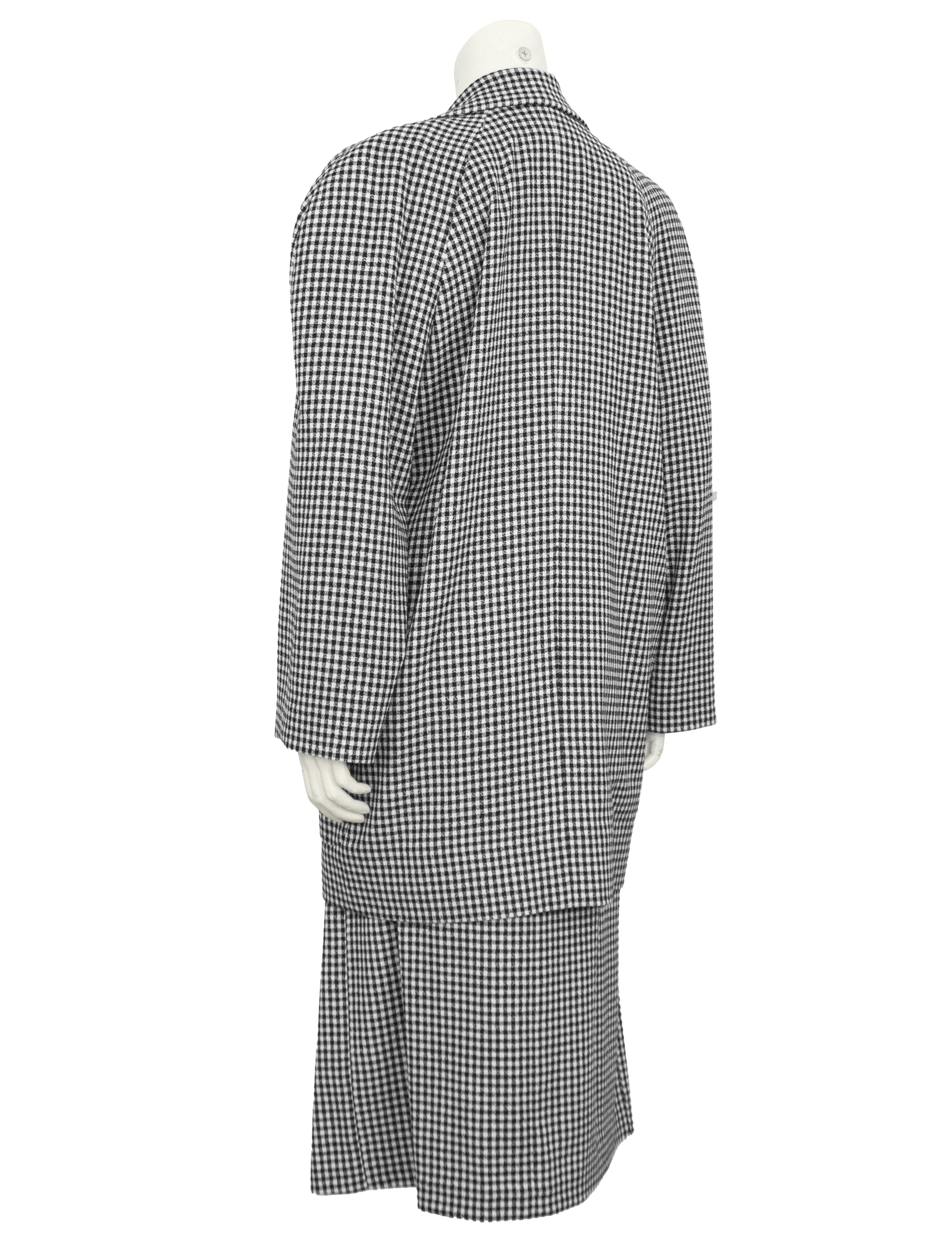 Grigio Completo Chanel anni '80 con gonna a balze bianche e nere in vendita