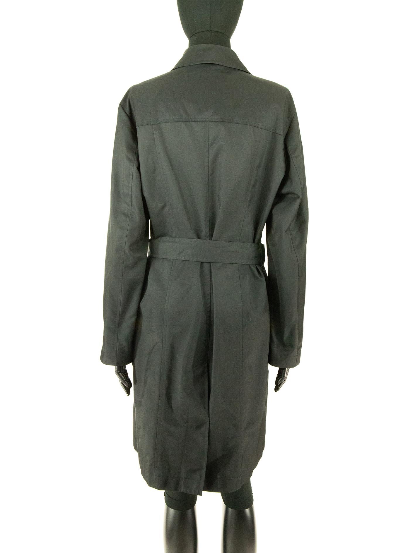 Women's or Men's 1980s Chanel Black Belted Trench Coat For Sale