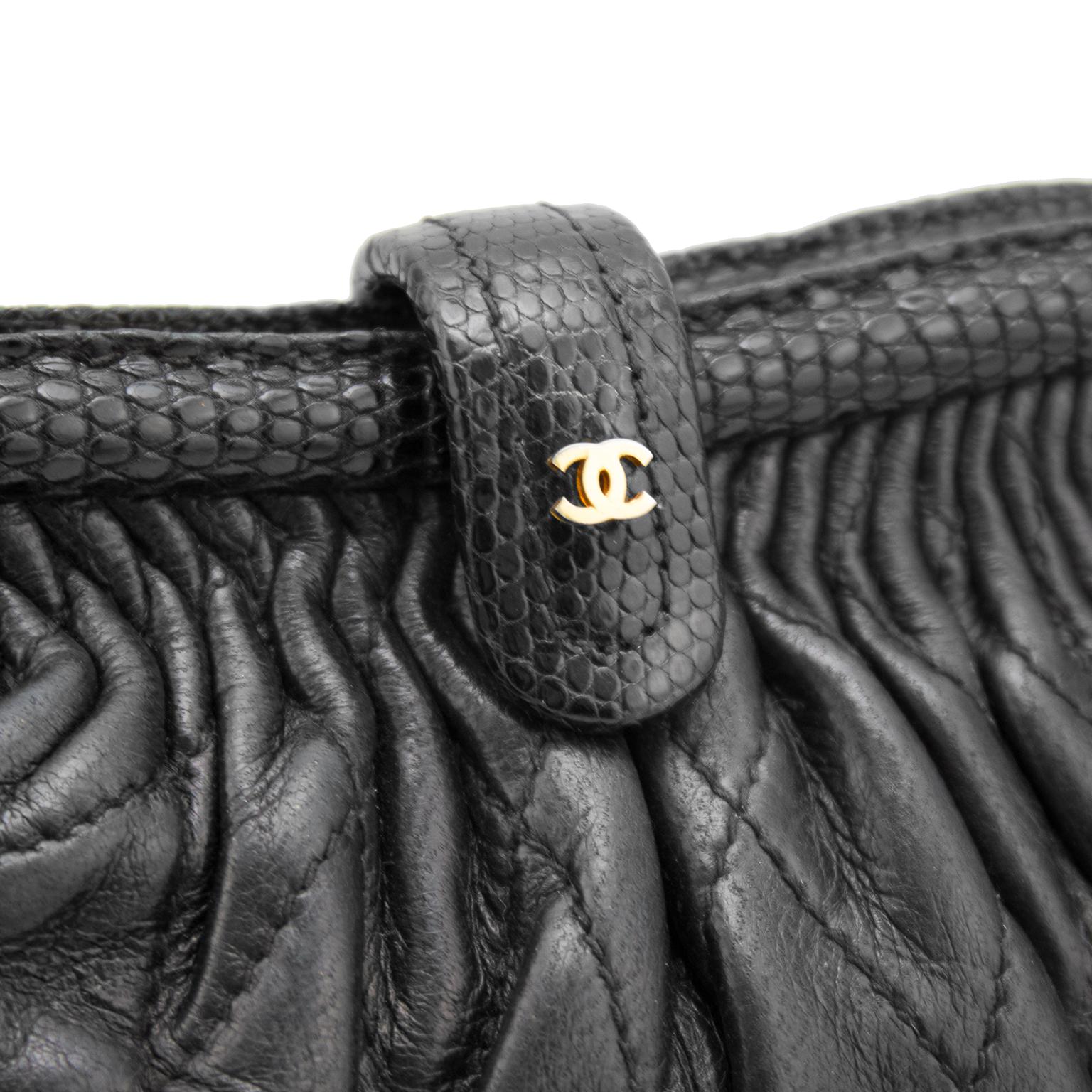 1980s Chanel Black Quilted Frame Evening Bag 1