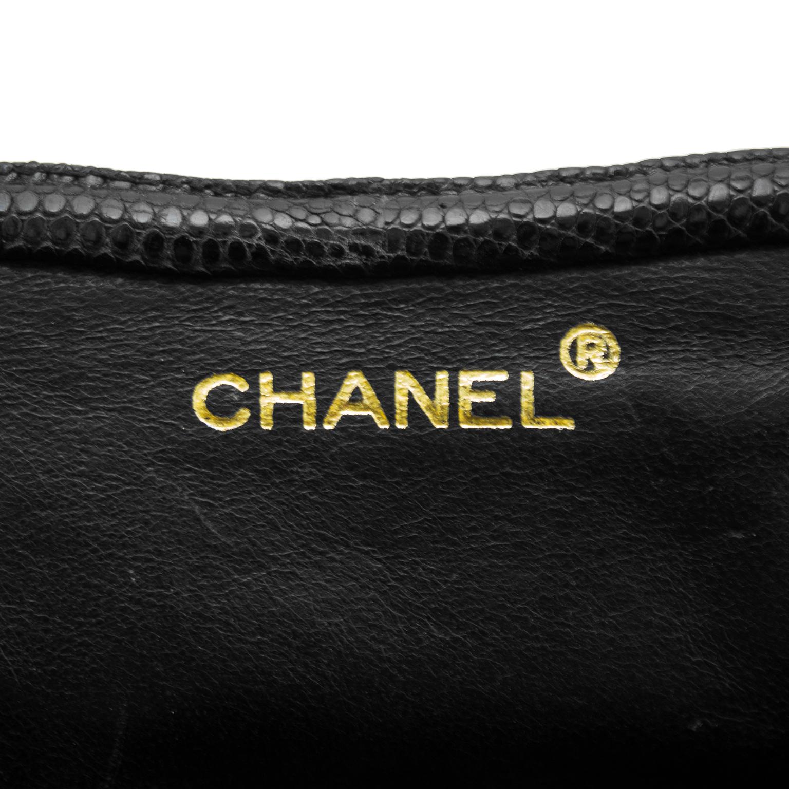 1980s Chanel Black Quilted Frame Evening Bag 5