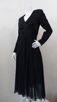 Chanel Boutique 1980s Black Evening Dress