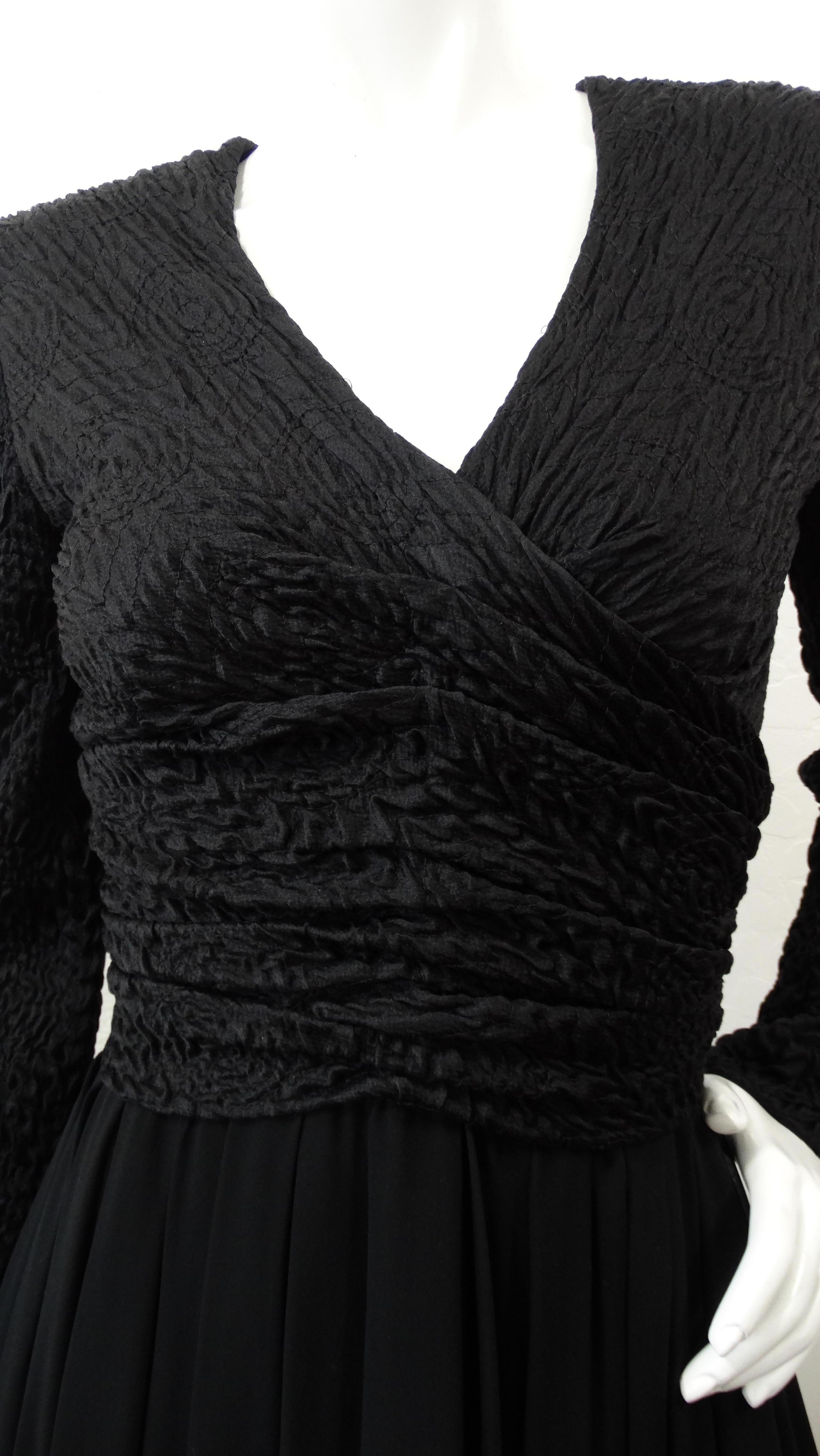 Noir Chanel Boutique Robe de soirée noire des années 1980  en vente