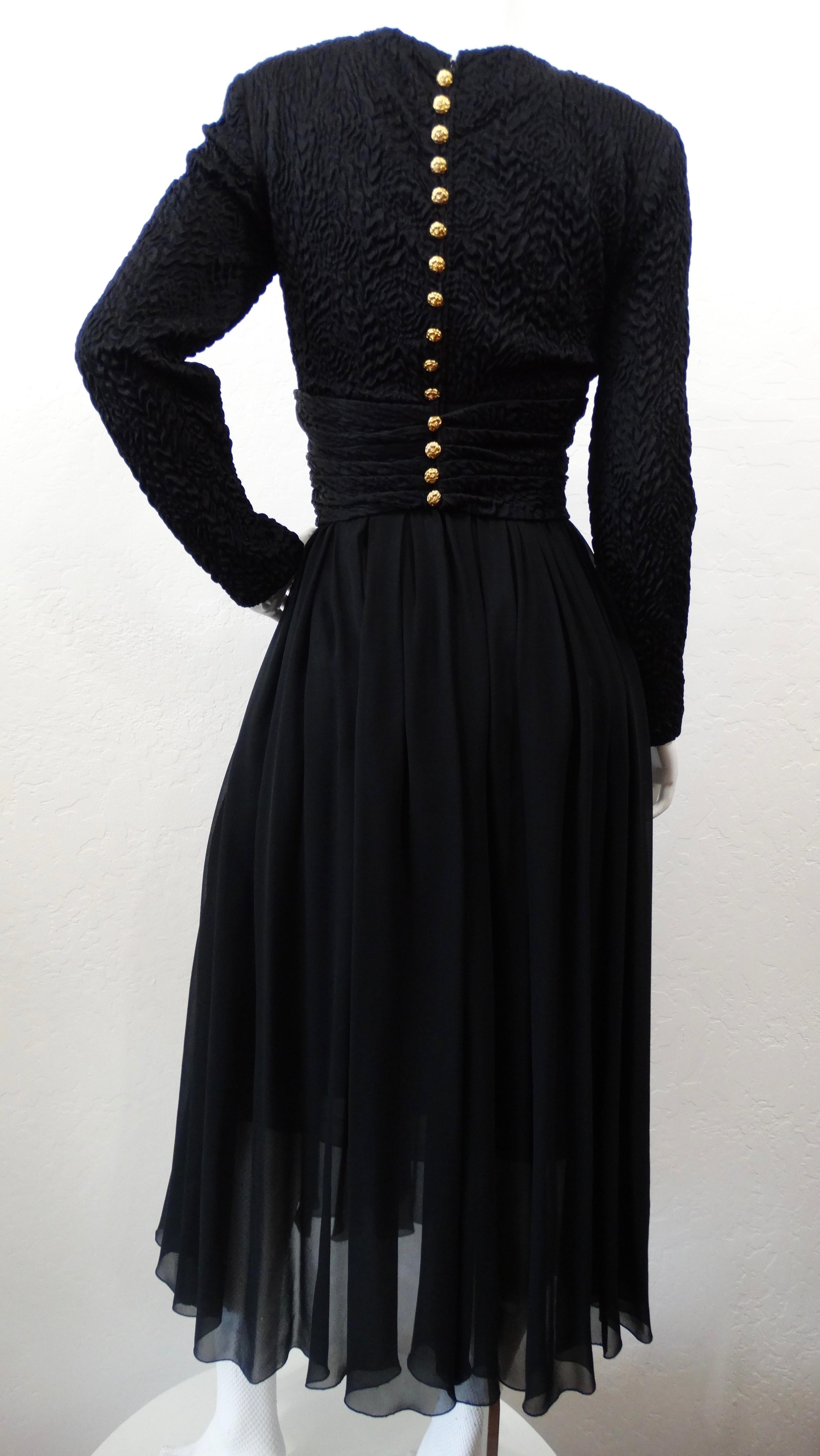 Chanel Boutique 1980s Black Evening Dress  In Good Condition For Sale In Scottsdale, AZ