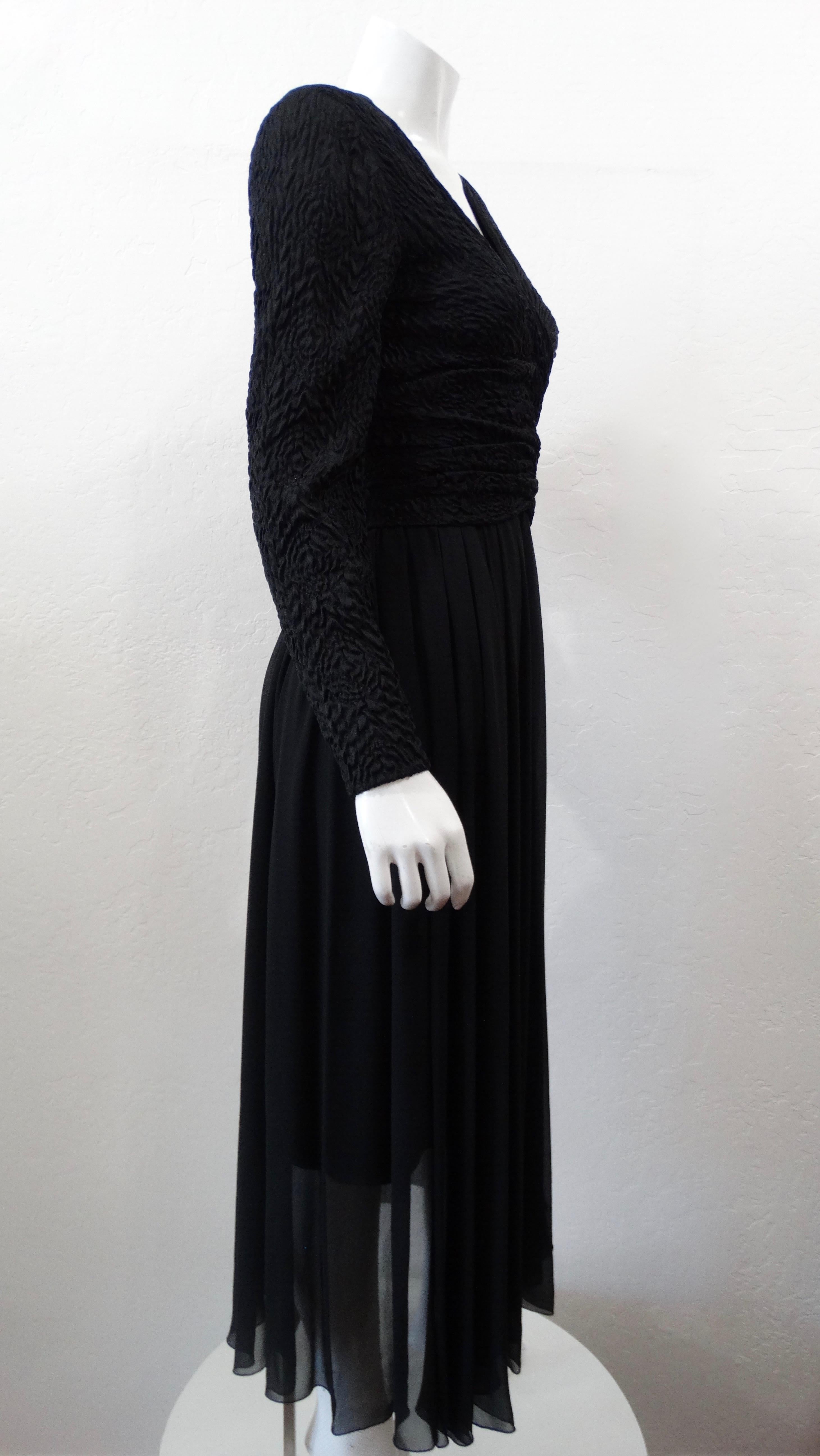 Chanel Boutique 1980s Black Evening Dress  For Sale 1