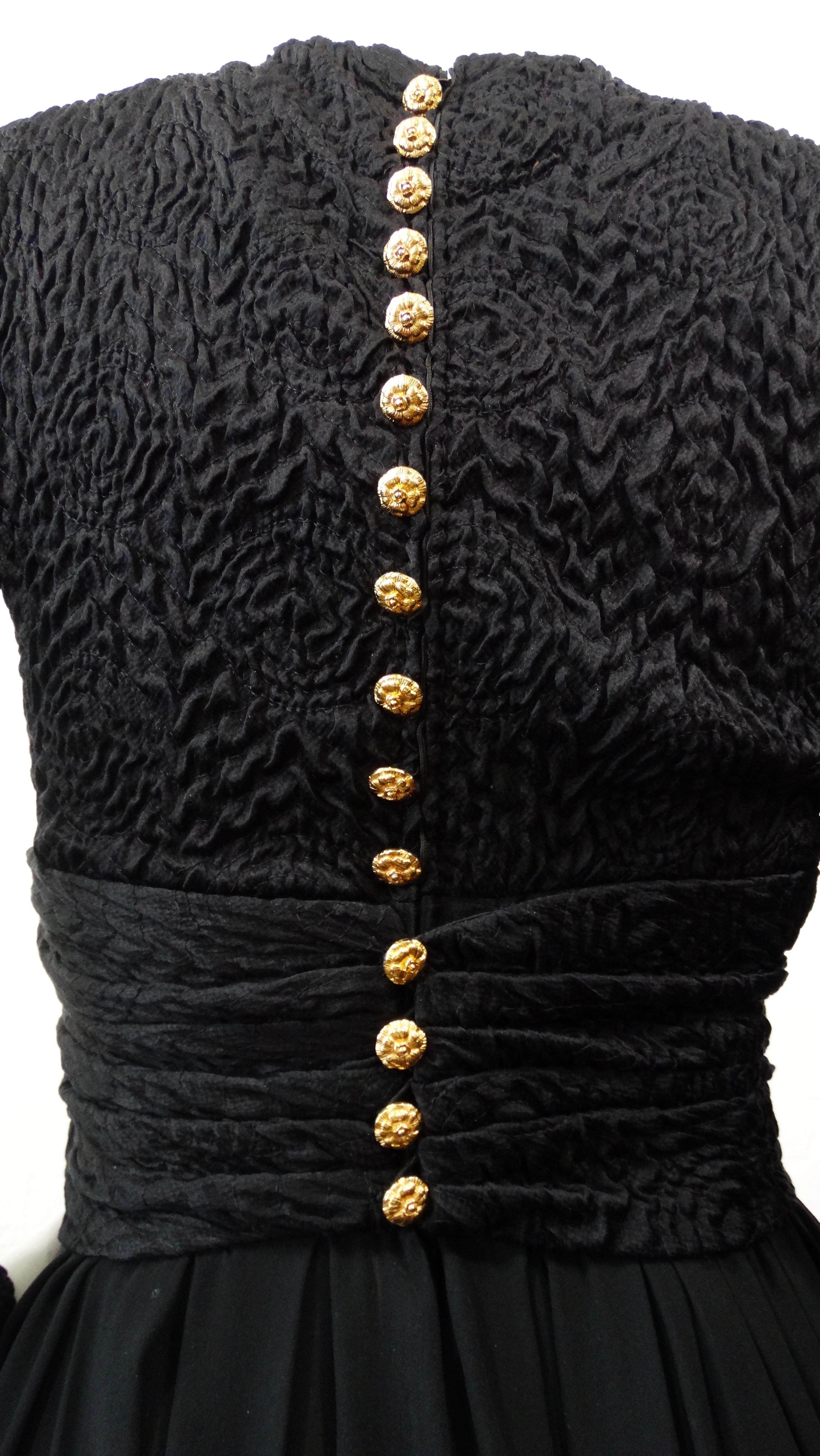 Chanel Boutique 1980s Black Evening Dress  For Sale 3