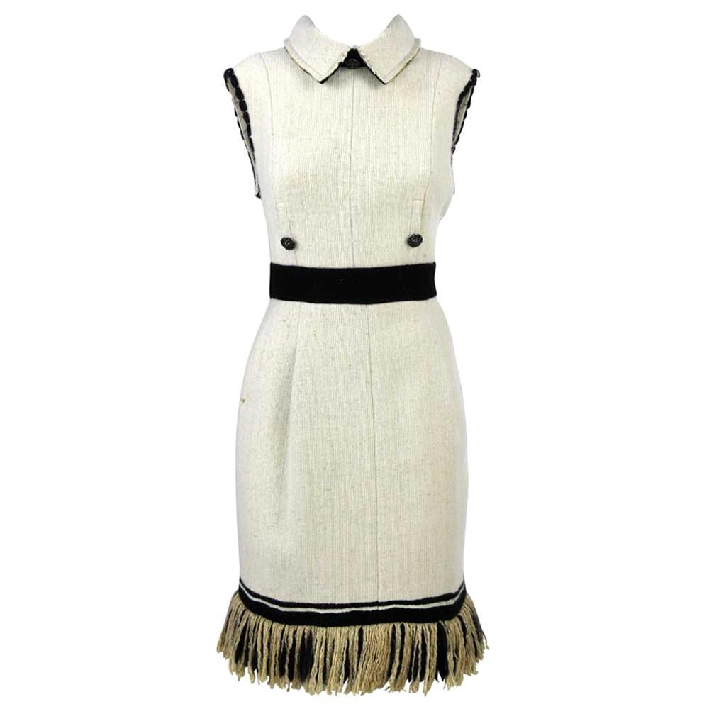 1980s Chanel Cashmere And Silk Dress