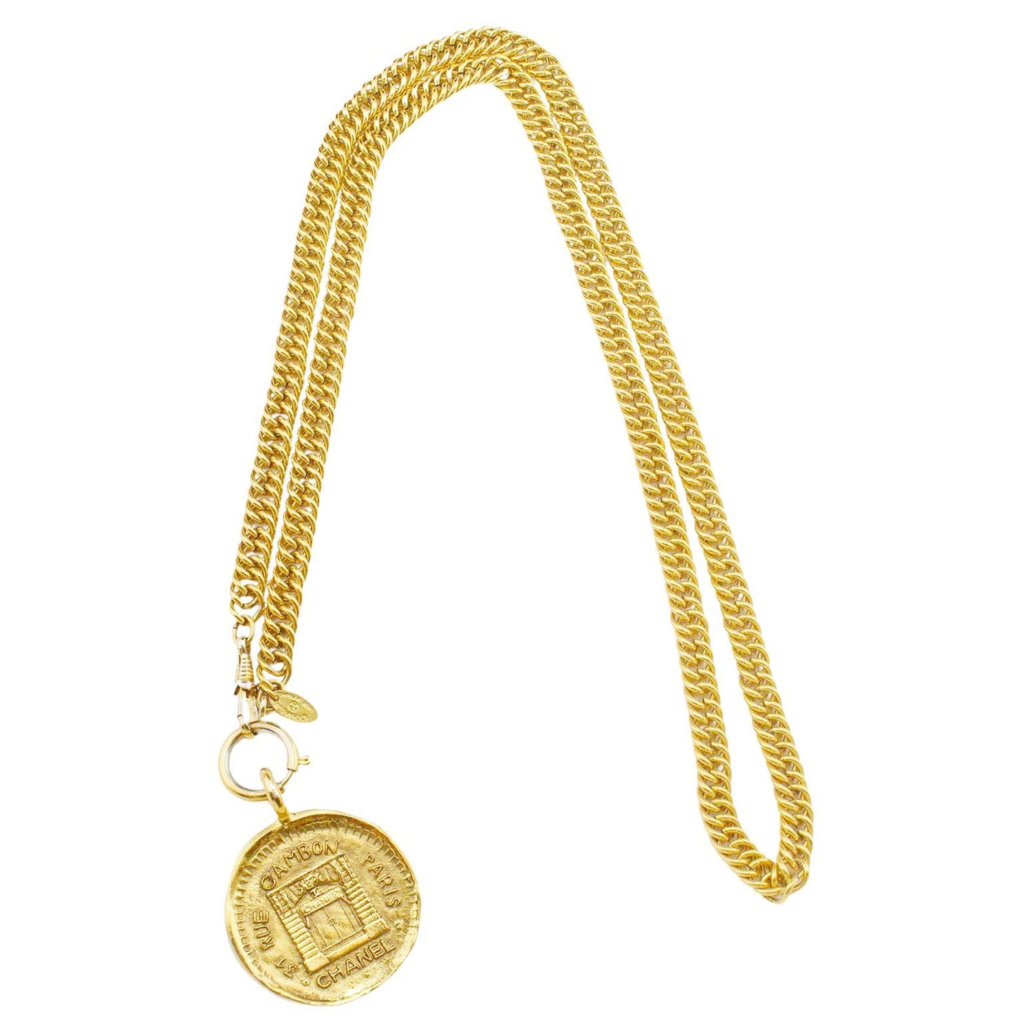 Chanel CC Resin Gold Tone Pendant Necklace at 1stDibs