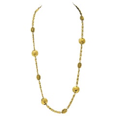 1980s Chanel Coin Necklace with Face Motif