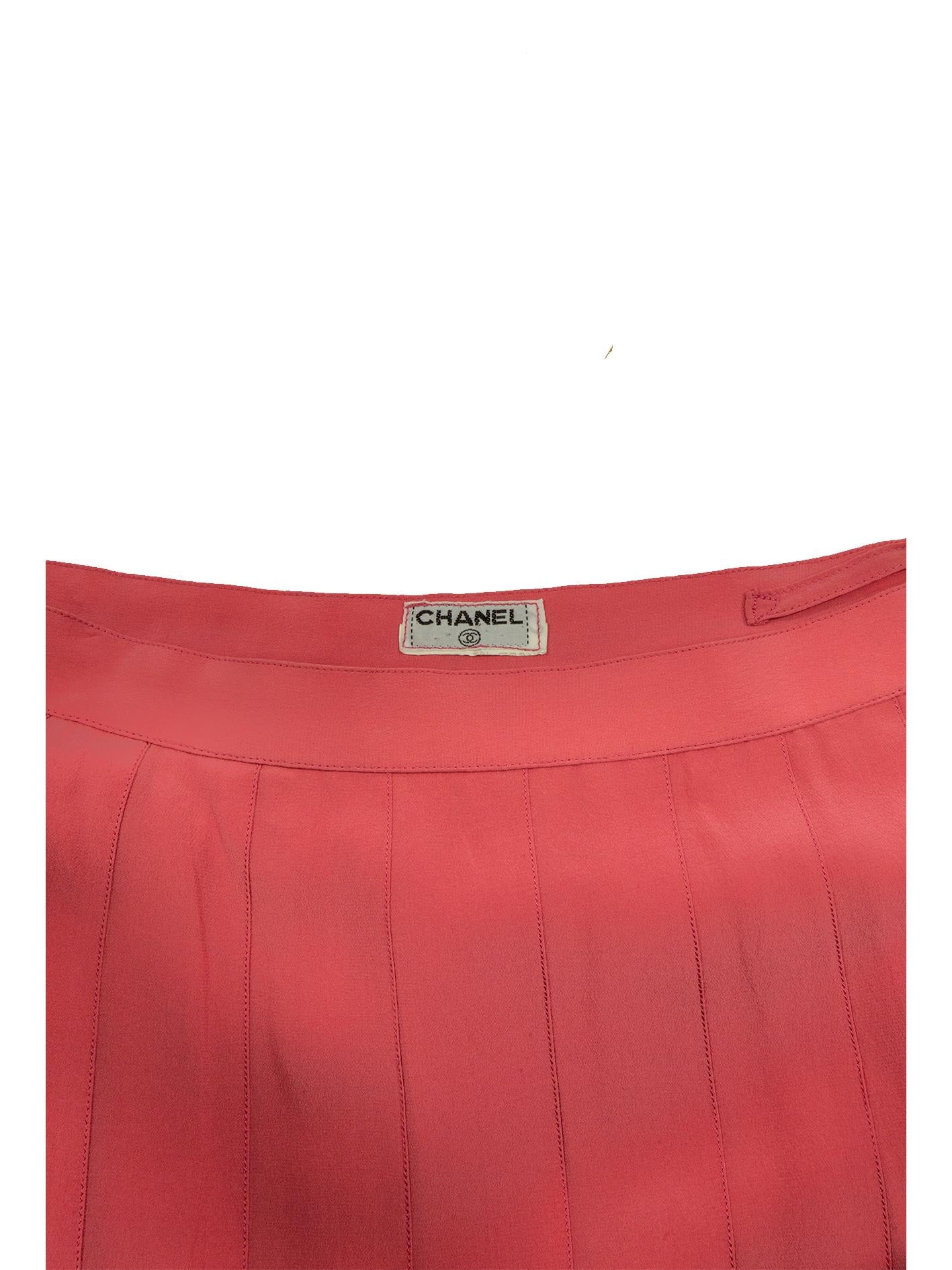 1980er Chanel Zweiteiliger Anzug, Koralle Rosa im Angebot 9