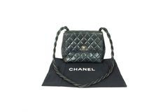 1980s Chanel Dark-Midnight-Blue Leather Shoulder Bag