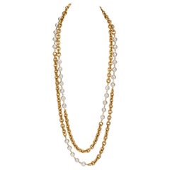 1980's Chanel Double Strand Faux Pearl Necklace