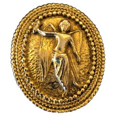 1980s CHANEL Gold Toned Angel Brooch