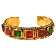 1980er CHANEL Gripoix byzantinisches Manschettenarmband