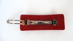 1980s Chanel Lambskin "CC" Hair Barrette