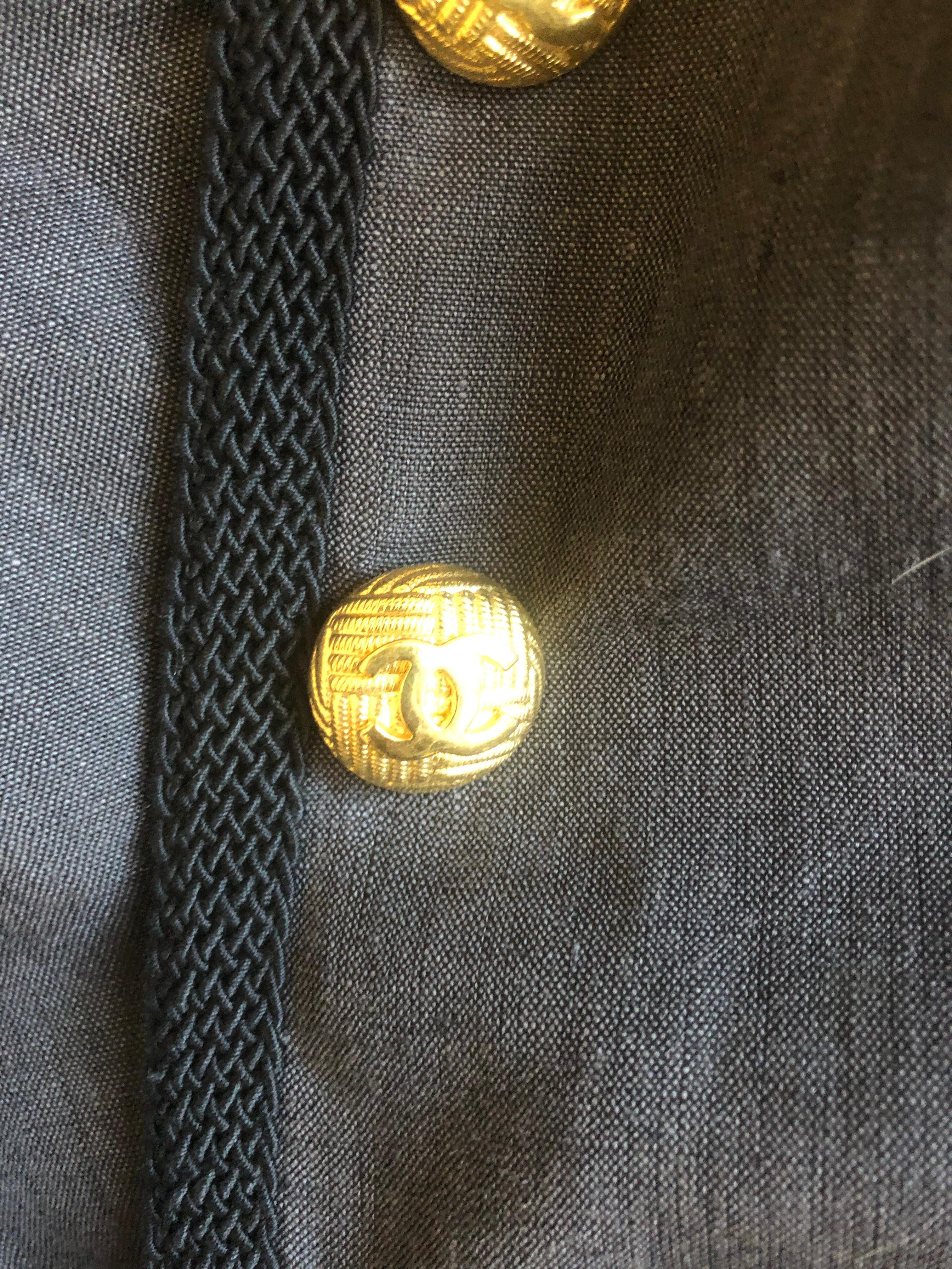 1980s Chanel Linen Suit (42FR) For Sale 2