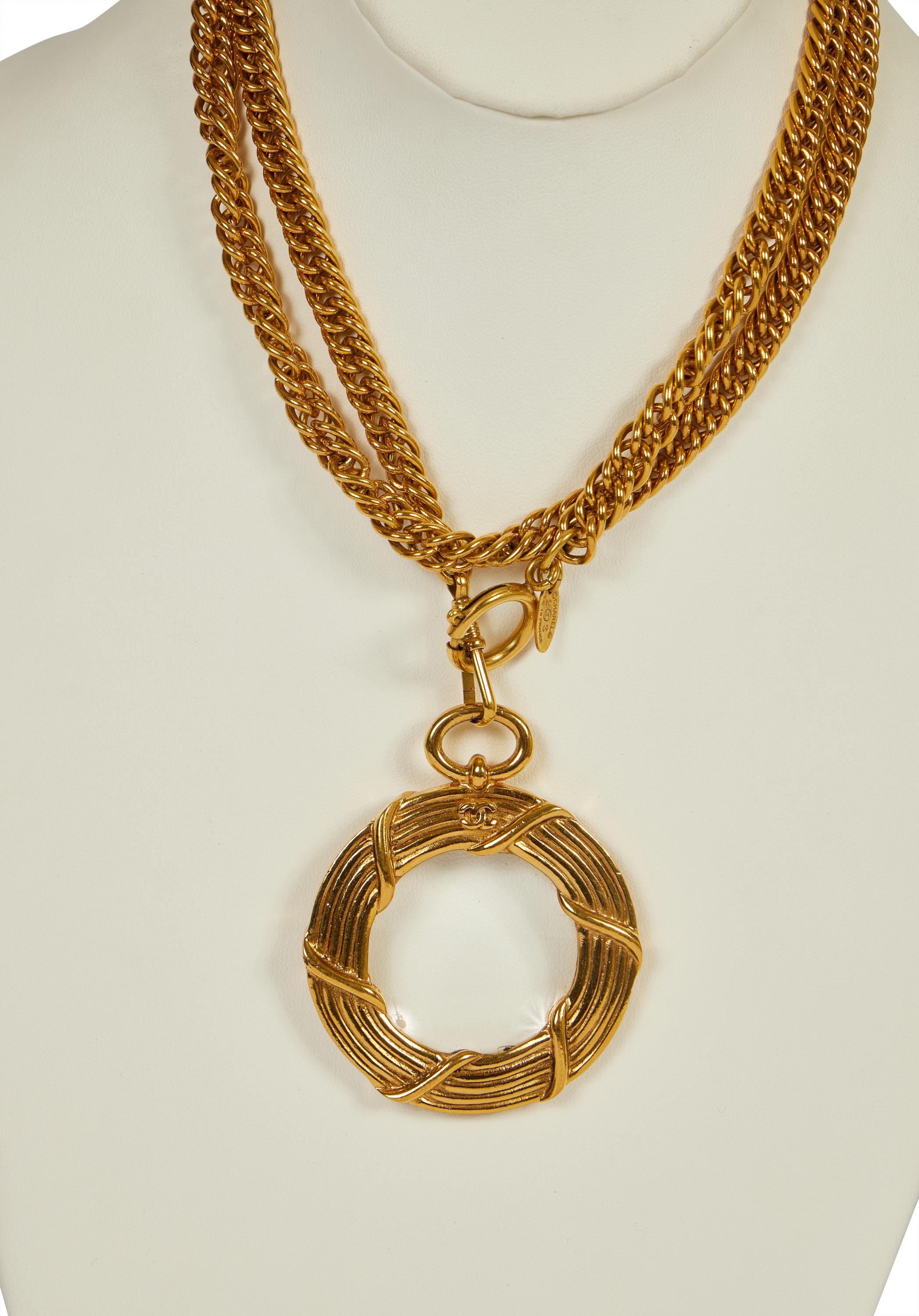 Women's 1980s Chanel Magnifier Gold Chain Necklace