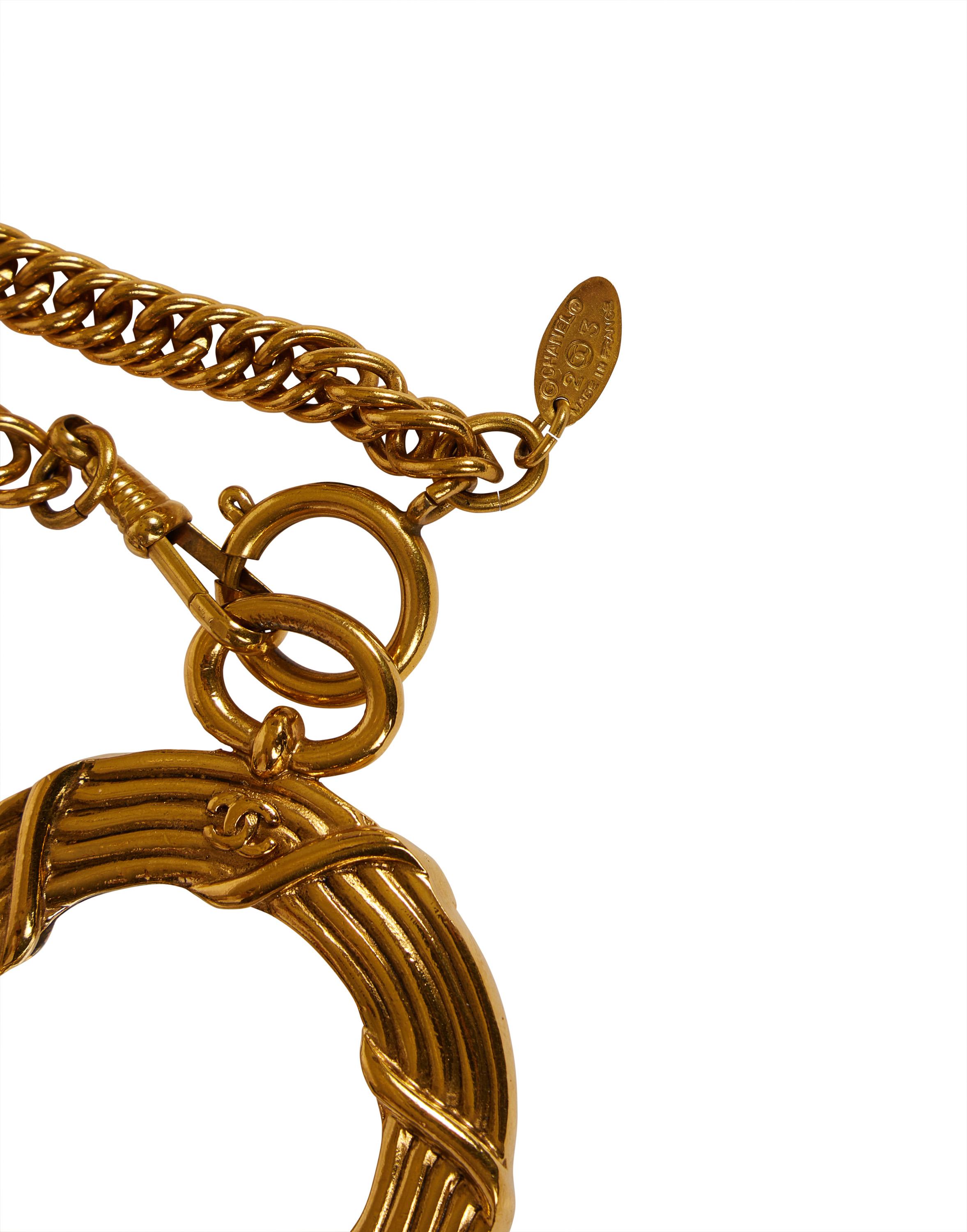 1980s Chanel Magnifier Gold Chain Necklace 1