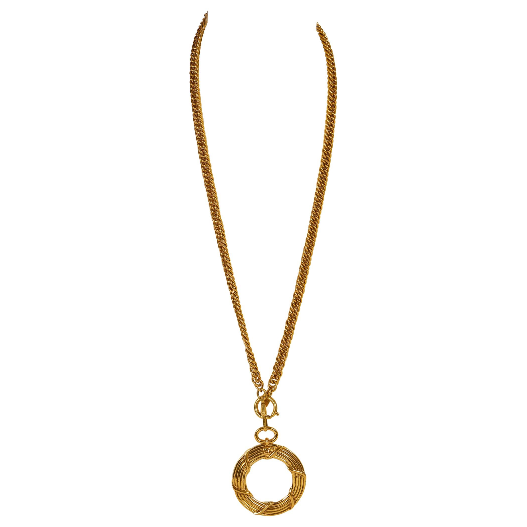 1980s Chanel Magnifier Gold Chain Necklace