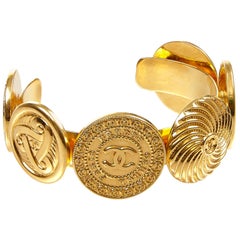 1980s Chanel Medallion Cuff Bracelet