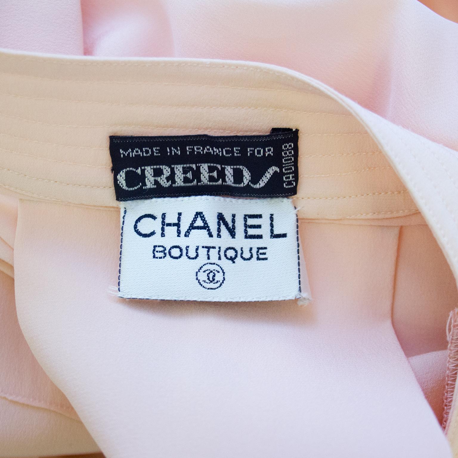 1980s Chanel Pale Pink Silk/Satin Day Dress  1