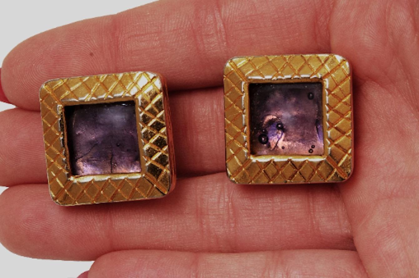 Women's 1980s Chanel Purple Gripoix Earrings For Sale