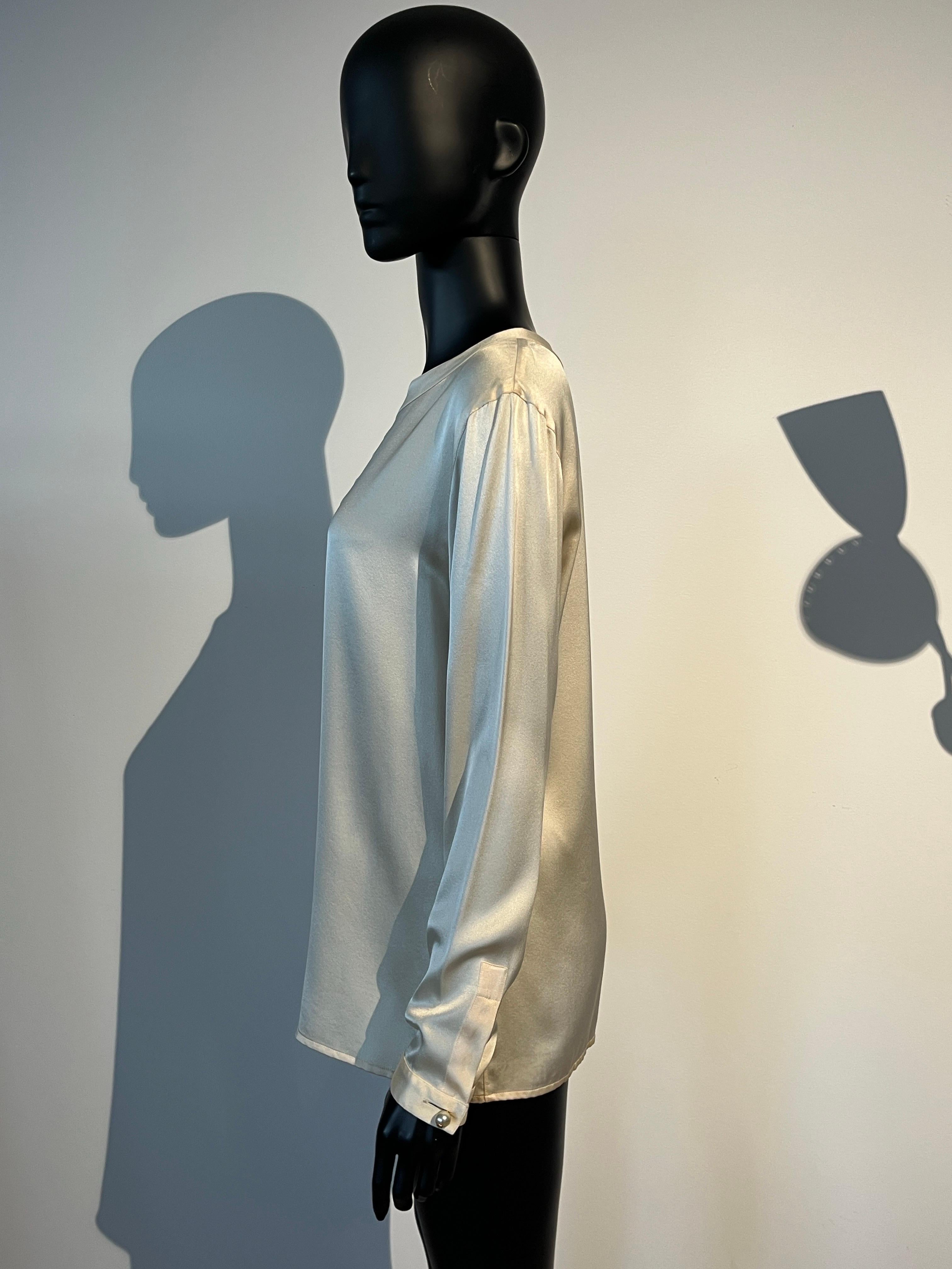 Camicetta in seta Chanel anni '80 in vendita 7