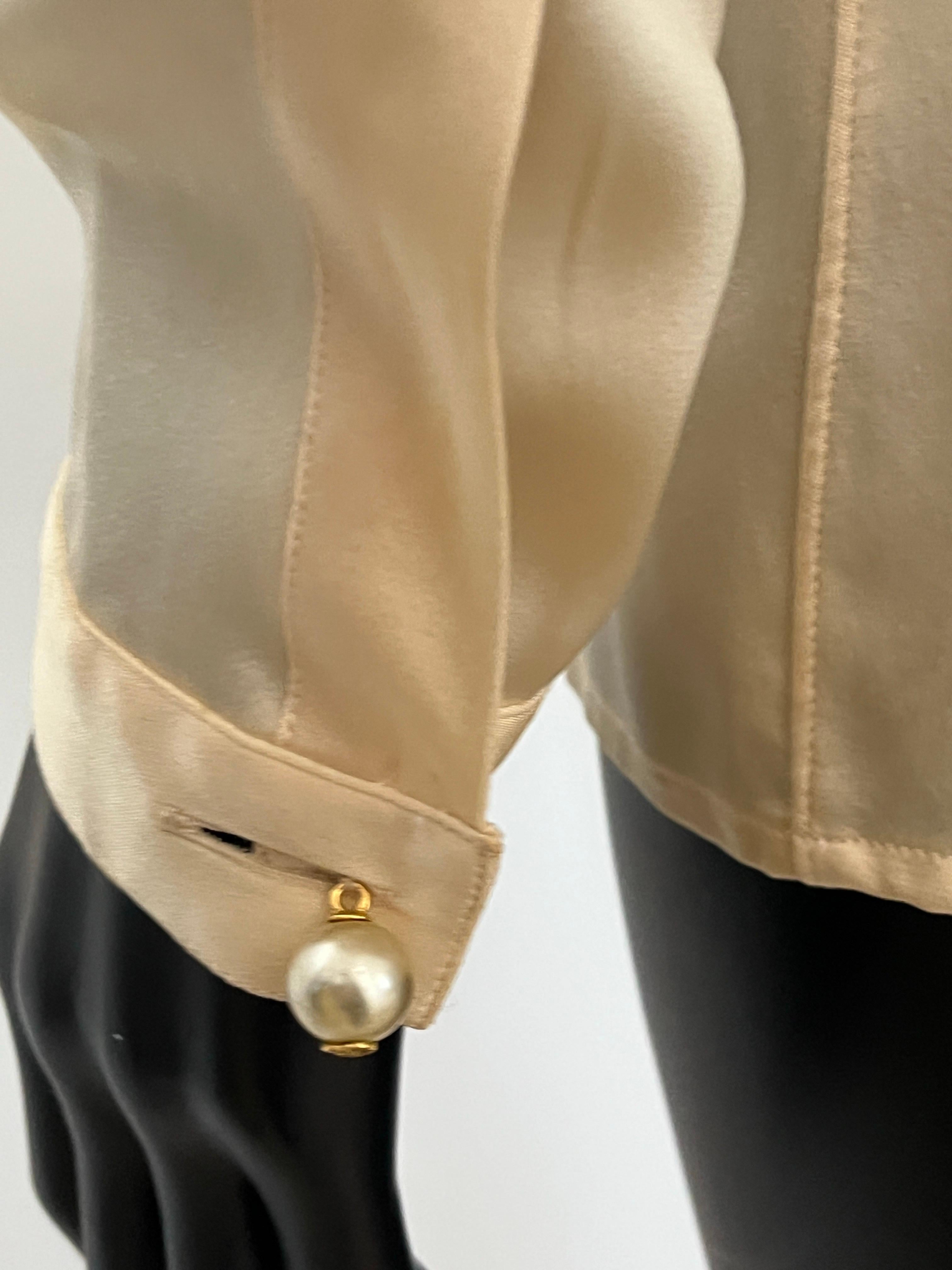 Camicetta in seta Chanel anni '80 in vendita 14