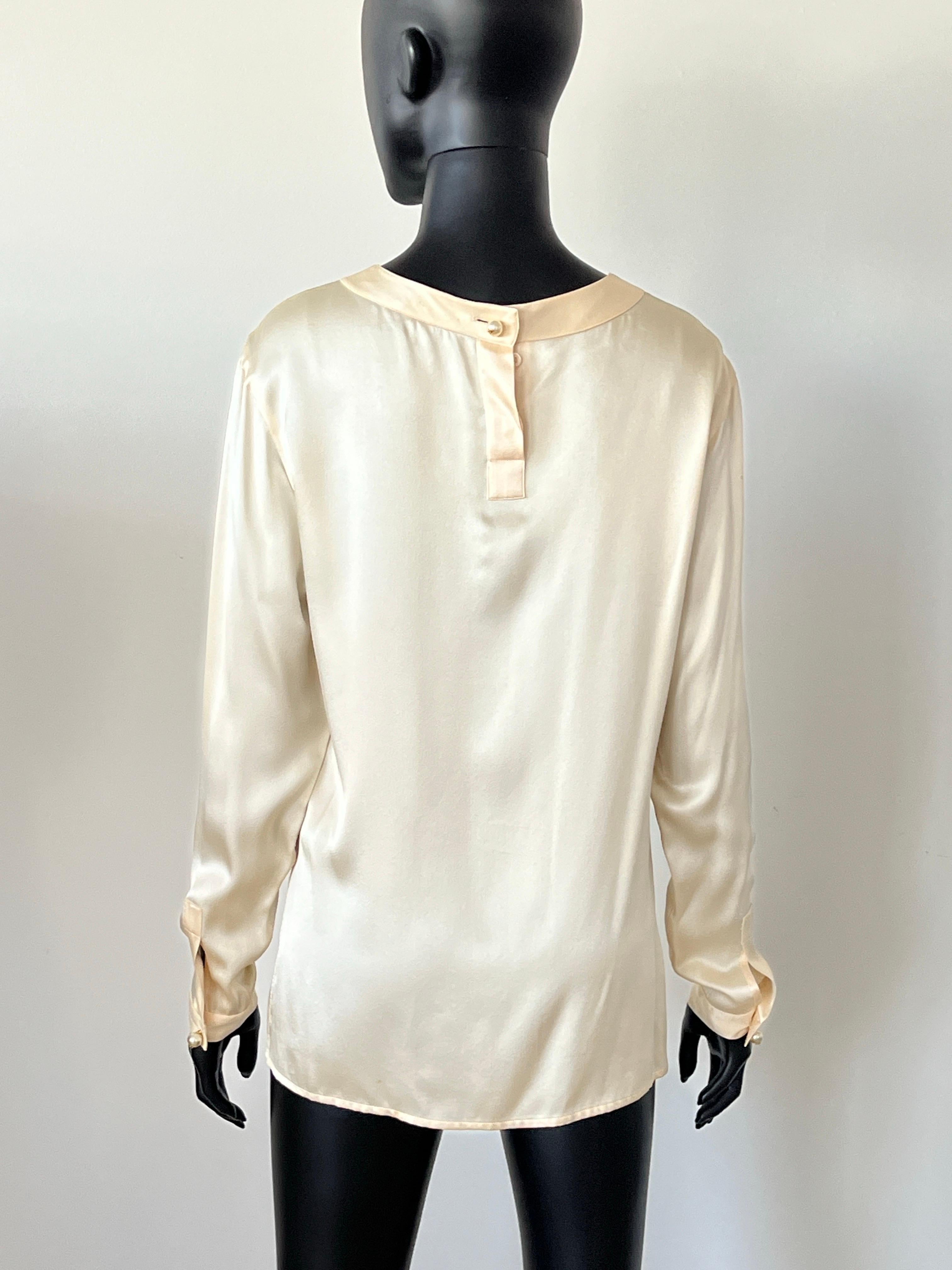 Camicetta in seta Chanel anni '80 in vendita 2