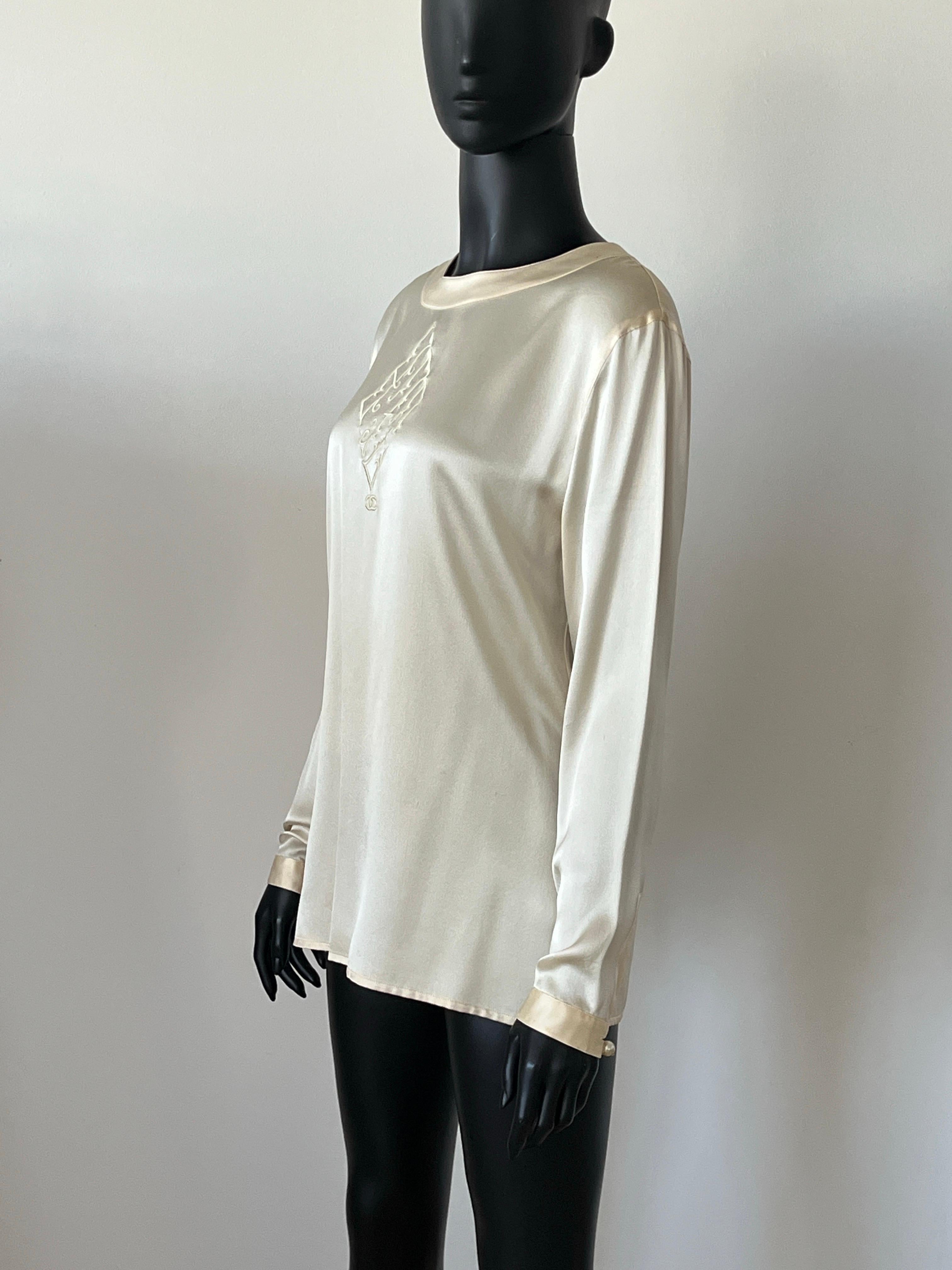 Camicetta in seta Chanel anni '80 in vendita 3